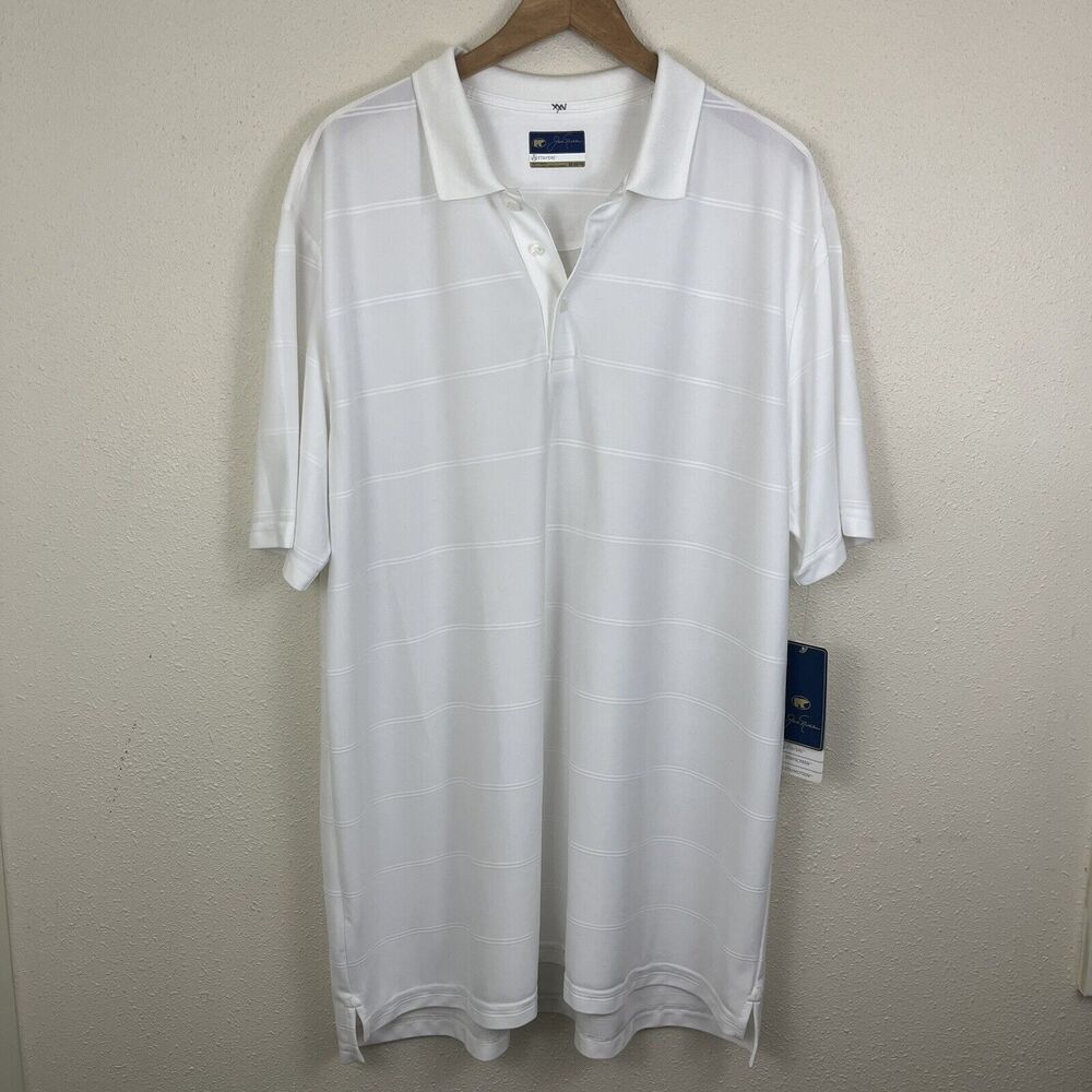 NWT Jack Nicklaus Staydri Short Sleeve Golf Polo Mens XXL White